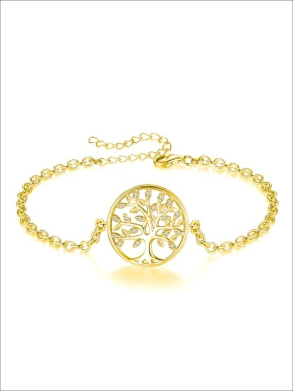 Tree of Life 925 Sterling Silver Bracelet with CZ
